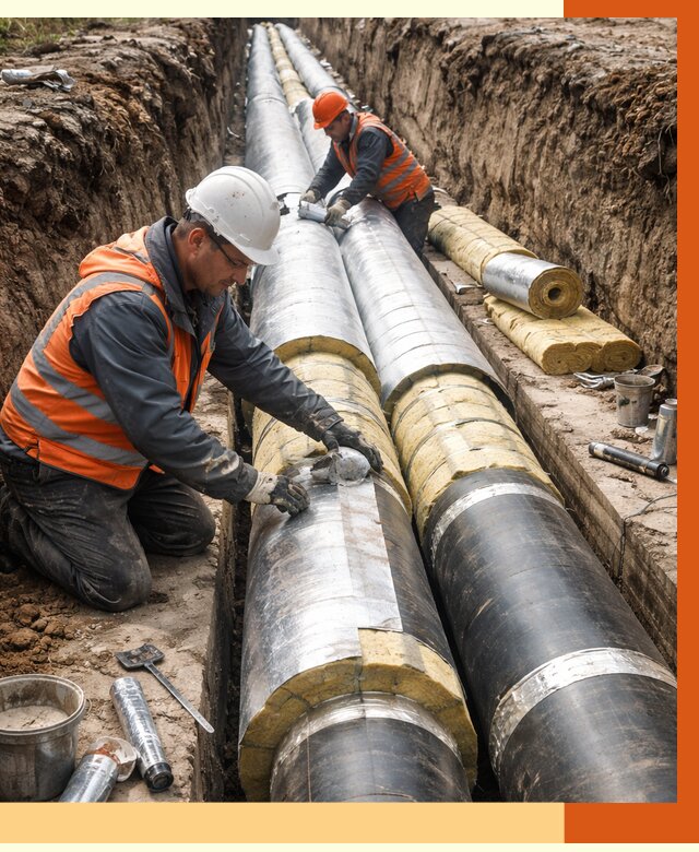 Утепление теплотрассы в грозном от 4617 руб./м2 — ппу и комплексная изоляция | ТепломастерГрз