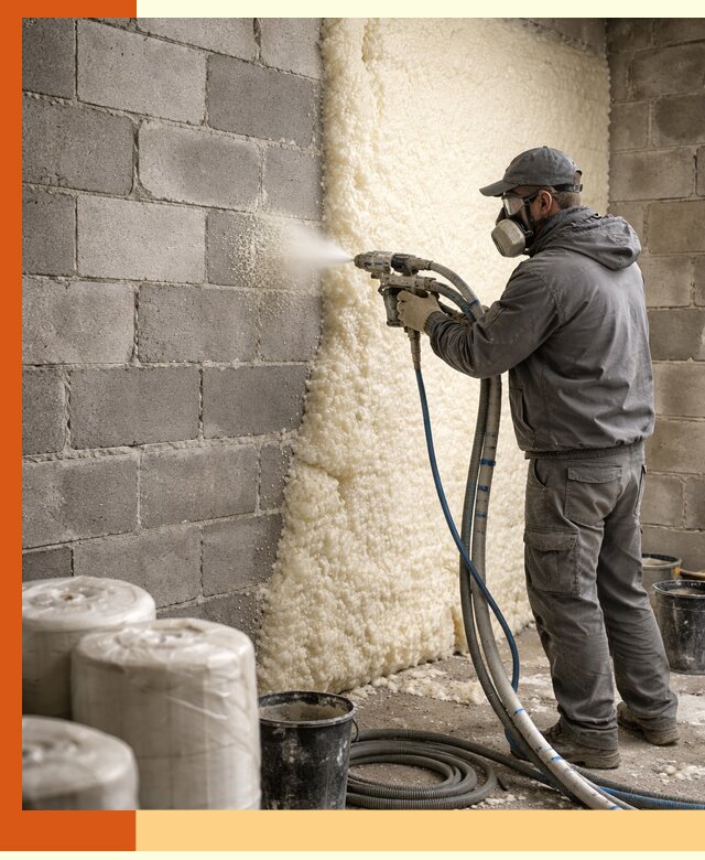 Утепление блочной стены ППУ в грозном качественно и надёжно